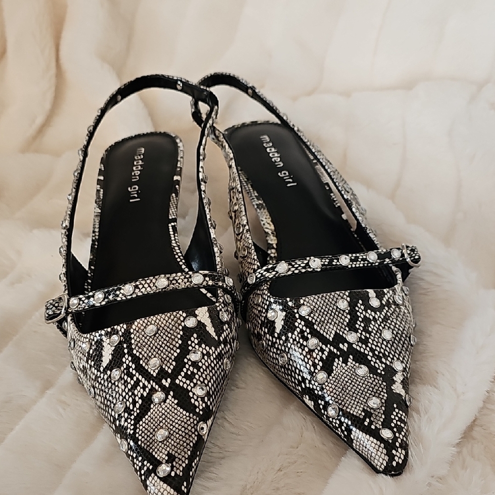 Madden Girl Black and Silver Embellished Heels - Picture 6 of 12